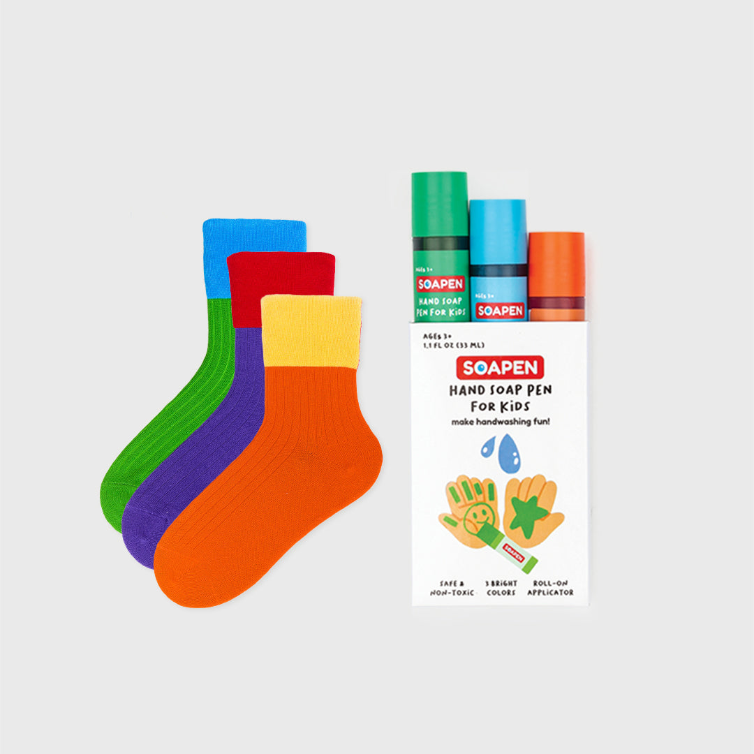 Soap Pen Trio X Color Wheel Socks Bundle